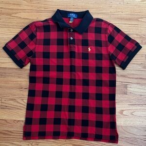 Polo by Ralph Lauren Red and Black Checkered Kids Polo Shirt